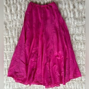 CP Shades Lily Cotton Silk Maxi Skirt in Pink